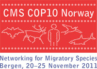 "Networking for Migratory Species" - theme of CMS COP10 in Bergen, Norway!