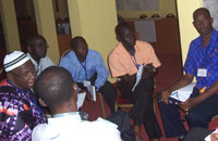 Sub-group brainstorming on major threats to migratory waterbirds along the coast of West Africa / Photo: Evelyn Moloko (UNEP/AEWA)