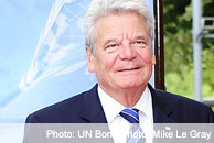 German Federal President Joachim Gauck visited the United Nations Campus in Bonn today. 