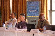 Hichem Azafzaf (Regional Representative for Northern Africa), Lorenzo Serra (Regional Representative for Central Europe), Samuel Muchane Muchai (Regional Representative for Eastern Africa)(Photo: © Marie-Therese Kämper (UNEP/AEWA)