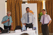 David Stroud (Chair of TC11), Sergey Dereliev and Marco Barbieri (UNEP/AEWA Secretariat) (Photo: © Marie-Therese Kämper UNEP/AEWA)