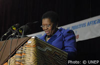 South African Minister of Water and Environmental Affairs, Ms. Buyelwa Sonjica addressing the 13th Session of AMCEN, Bamako, 21 - 25 June 2010