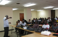 Paul Ouedraogo encouraging students to become good conservationists.