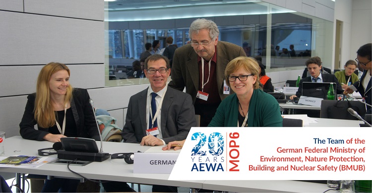 The Team of the German Federal Ministry for the Environment, Nature Protection, Building and Nuclear Safety (BMUB) at the AEWA MOP6 in Bonn, Germany - © Aydin Bahramlouian