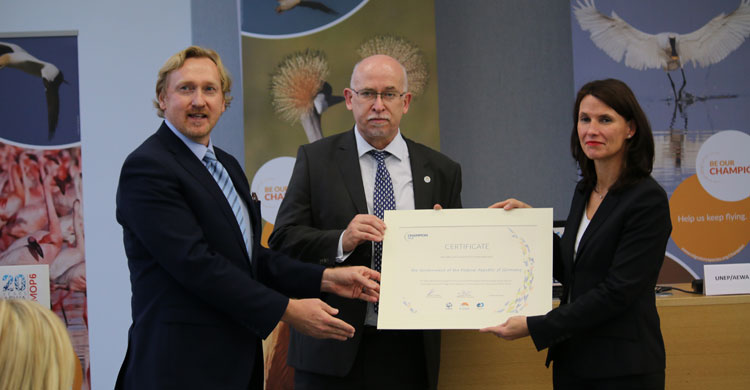 El Gobierno de Alemania recibe el reconocimiento de Campeón de las especies migratorias © IISD