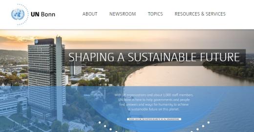 UN Bonn new website screenshot